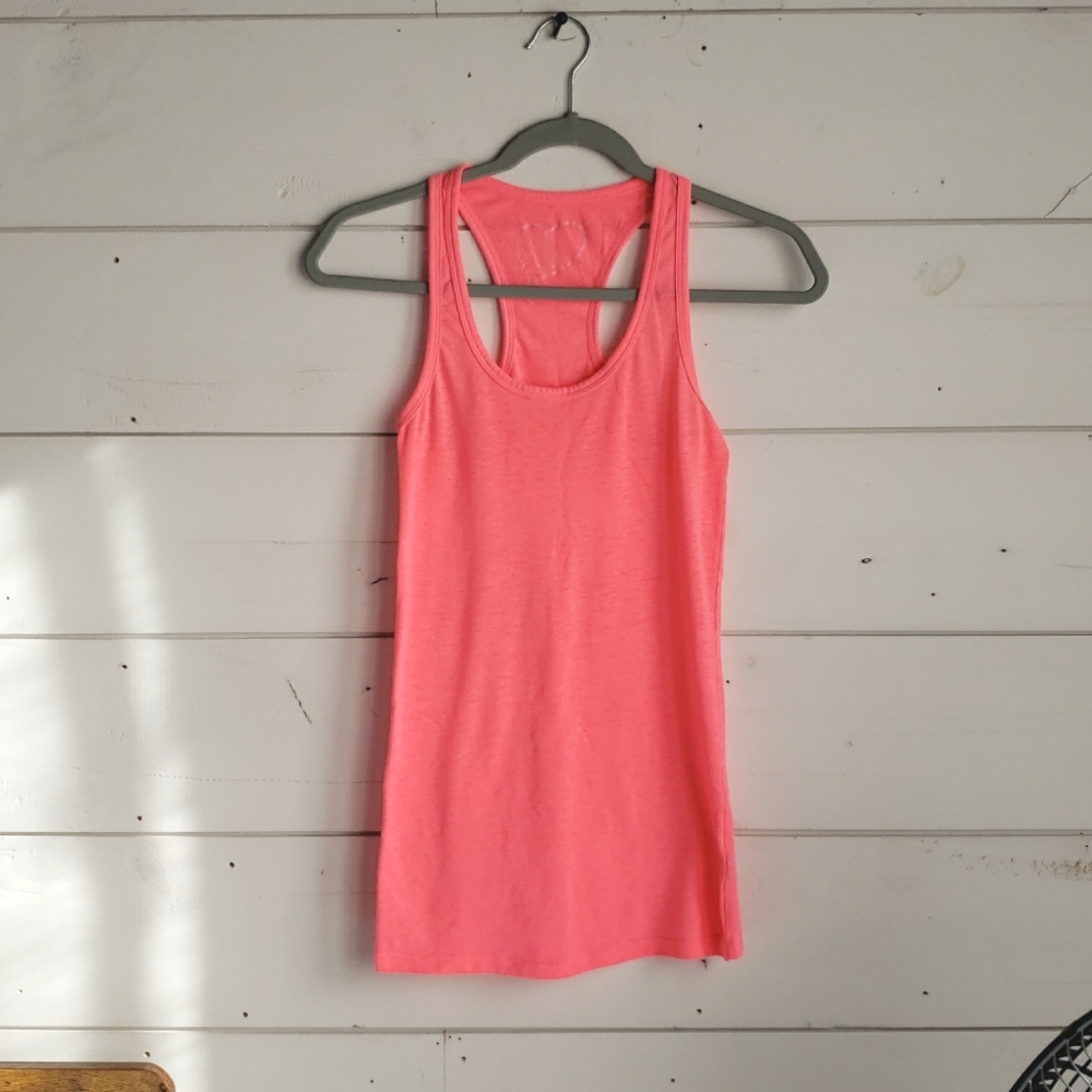 RUE 21 Neon Pink Racerback Tank Top Size Small